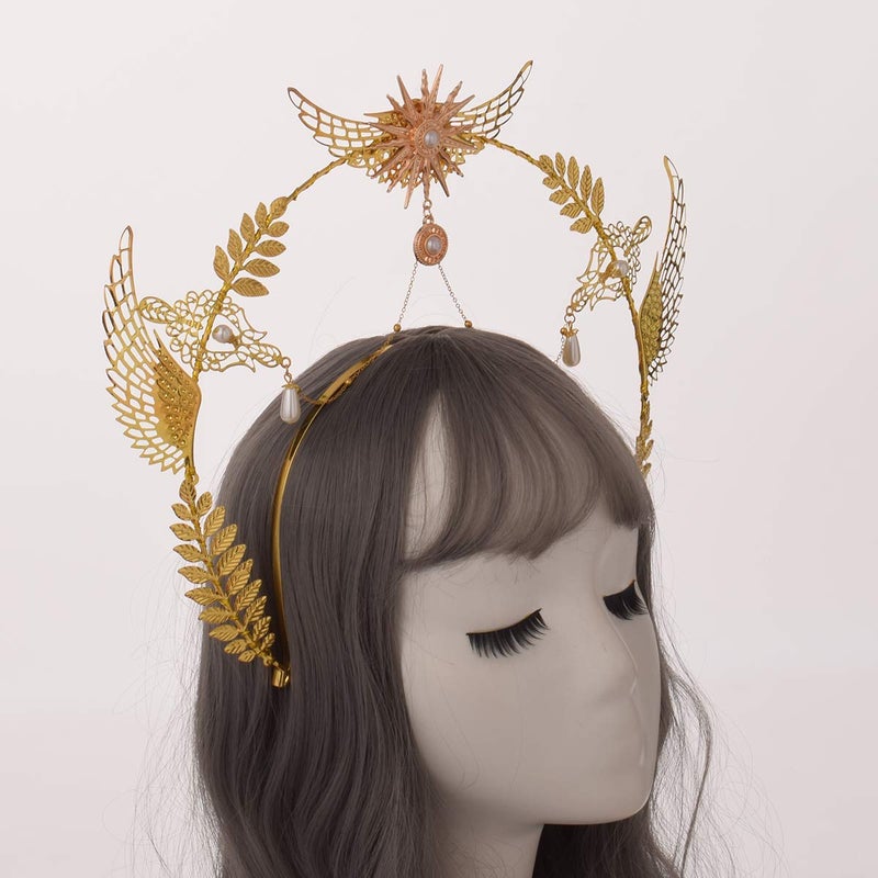 BLESSUME Halo Crown Mary Goddess Headband Women's Halloween Costume Goddess Headpiece (Style 19) - Image 4